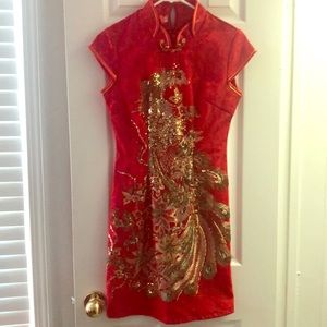 Red peacock kimono from Taiwan medium